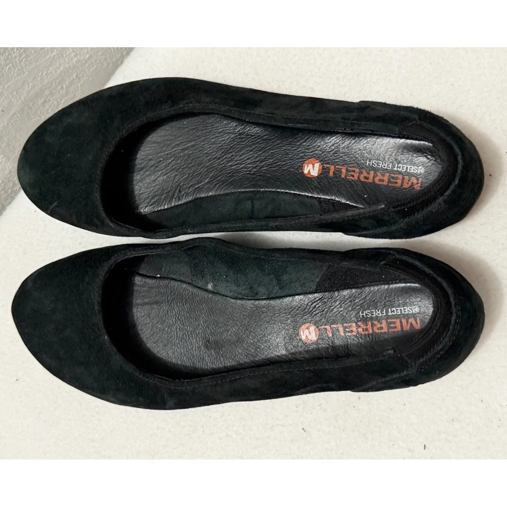 Merrell Mimosa Glee Black Suede Ballet Flats Womens 7.5 J42558 Comfort Shoes